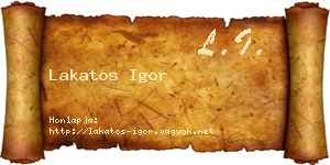 Lakatos Igor névjegykártya