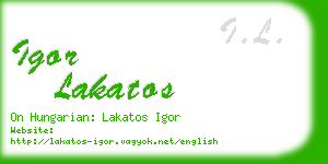 igor lakatos business card